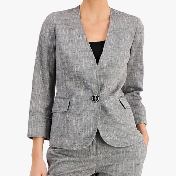 Kasper Women's Classic Gray Blazer Mid Sleeve - Picture 3 of 5